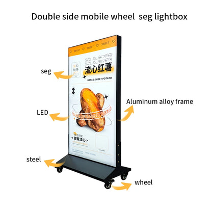 60x120cm Double-Sided LED Fabric Light Box Sign – Large Illuminated Poster Frame for Shop Advertising & Display