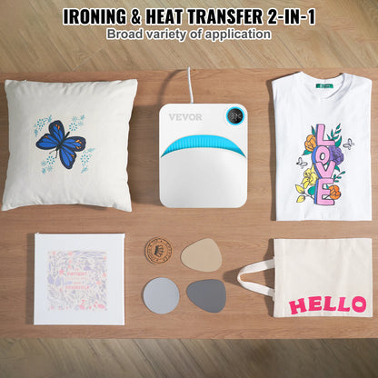 VEVOR Portable Heat Press Machine - 9x9/12x10 Inch, DIY Shirt Printing, Multifunctional Sublimation Transfer for HTV Vinyl, T-Shirt & Bag