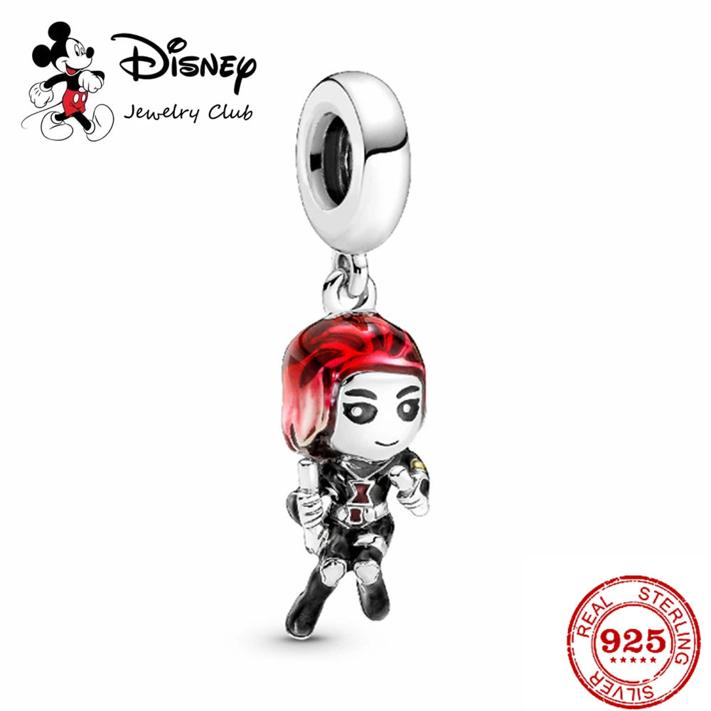 New 925 Sterling Silver Mickey Minnie Vinnie Charm – Beaded Fit for Original Pendant Bracelet, DIY Ladies Jewelry