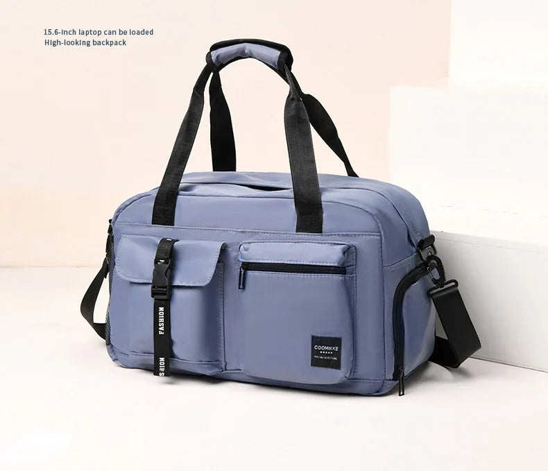 Large Fitness & Sports Duffel Bag – Women’s Gym, Yoga, Swimming Travel Backpack with Dry/Wet Shoes Pocket