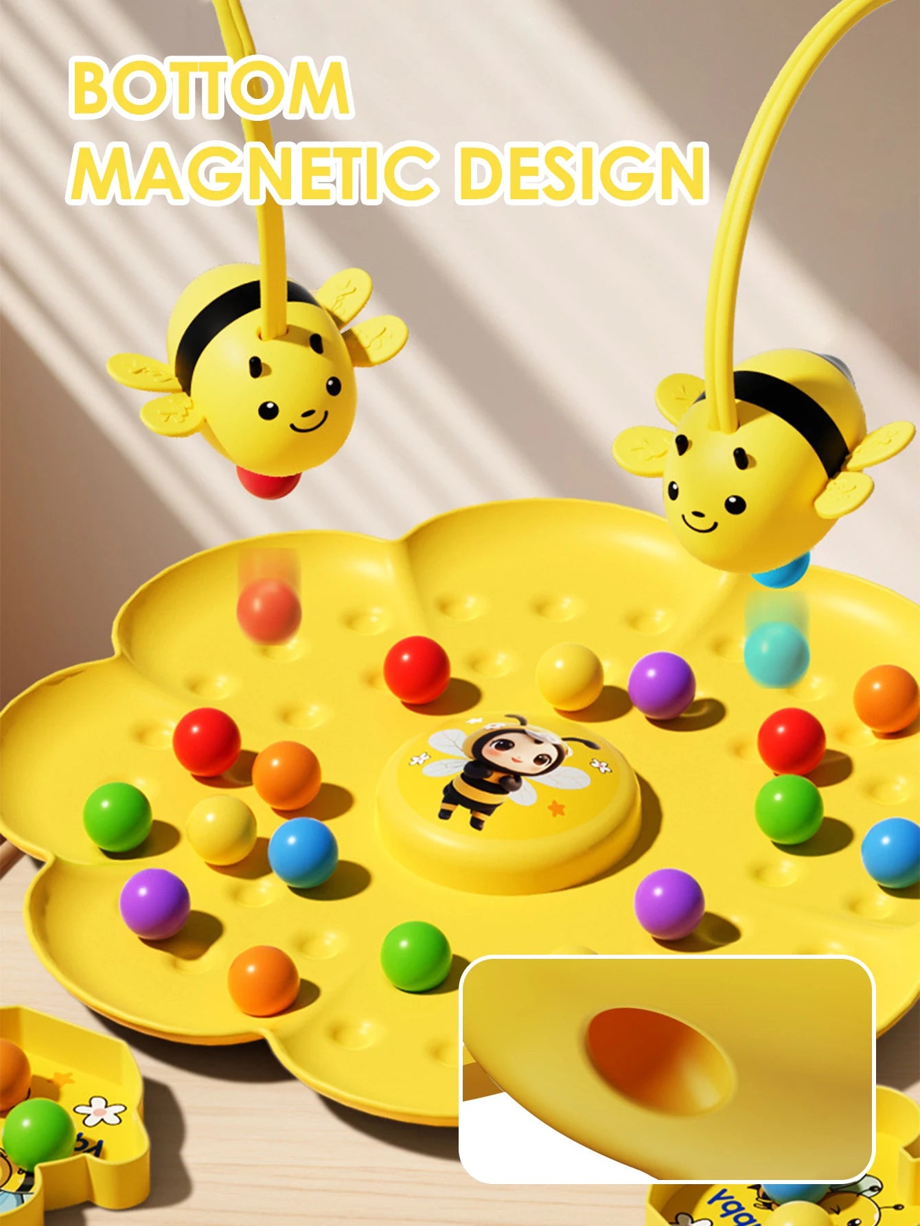 Little Bumblebee Multifunctional Board Game — Educational Puzzle & Fishing Toy, Interactive Family Game for Kids, Christmas Gift