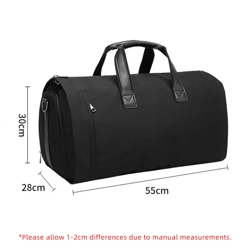 Convertible Garment Bag for Travel - Large Capacity Duffel with Shoe Pouch for Weekend & Business Trips (XM130)