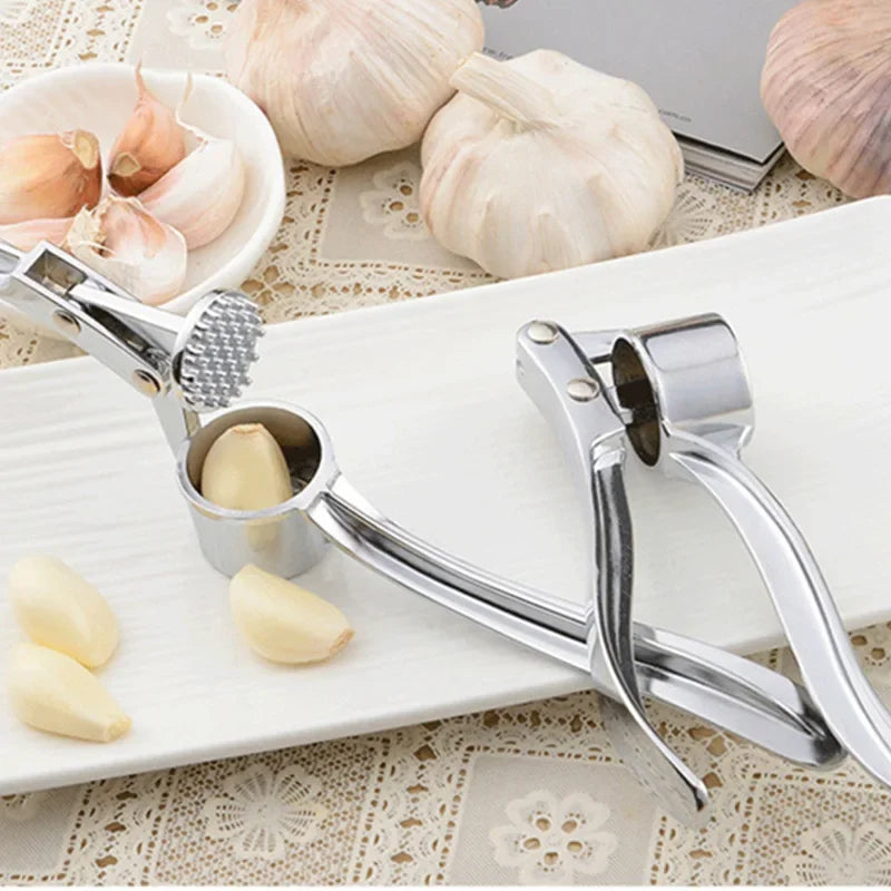 Stainless Steel Garlic Smasher – Manual Press and Grinding Tool for Kitchen | Essential Kitchen Gadgets and Accessories