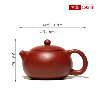 Yixing Handmade Purple Clay Teapot – Xishi Pot with Tea Filter, Customized Teaware Set, Puer Drinkware Gift