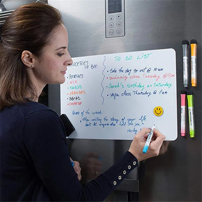 A5 Magnetic Whiteboard for Fridge - Dry Wipe Memo Board with Marker, Perfect for Messages, Reminders, and Kids' Gifts