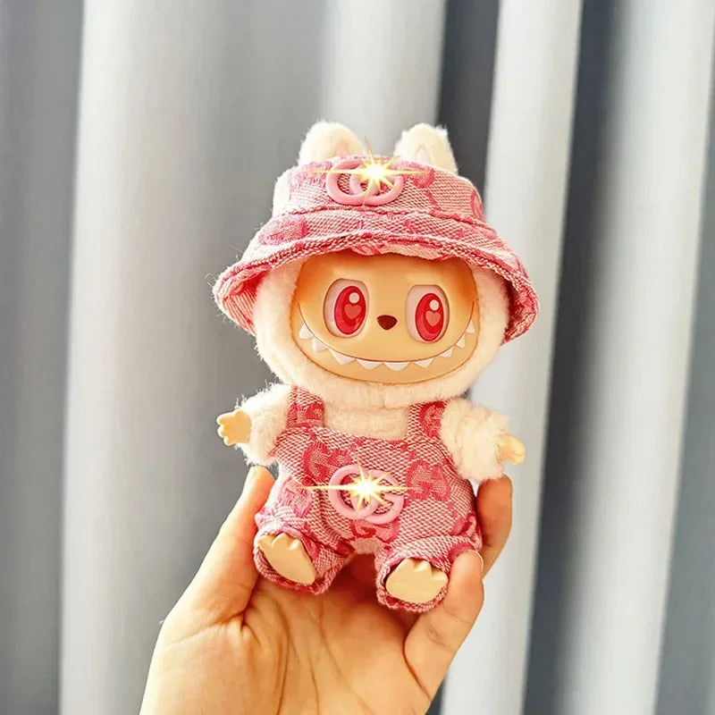 Anime Labubu Doll Clothes — Fashion Overalls for Labubu Idol V1/V2, 15/17cm Plush Doll Clothing Accessories, In Stock