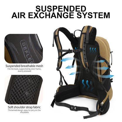 35L Mountaineering Backpack - Waterproof Outdoor Sports Bag for Men & Women, Camping & Hiking Rain Gear
