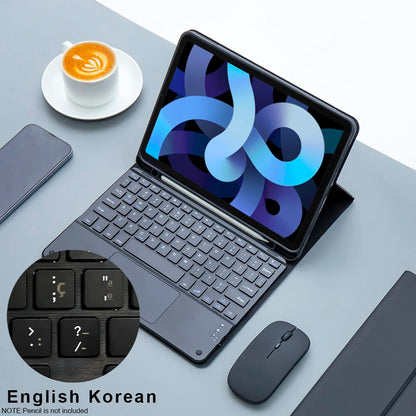 Magic Keyboard & Wireless Mouse Case for iPad — Compatible with iPad 9th Gen, 10.2-inch (7th/8th), iPad Pro 11 M4, Air M3, and Air 4/5 10th Gen
