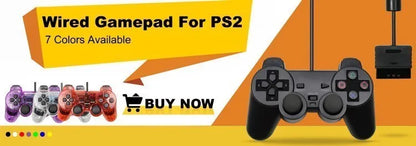 Wireless Gamepad for Sony PS2 – Controller with Double Vibration Shock Joystick for PlayStation 2 & USB PC