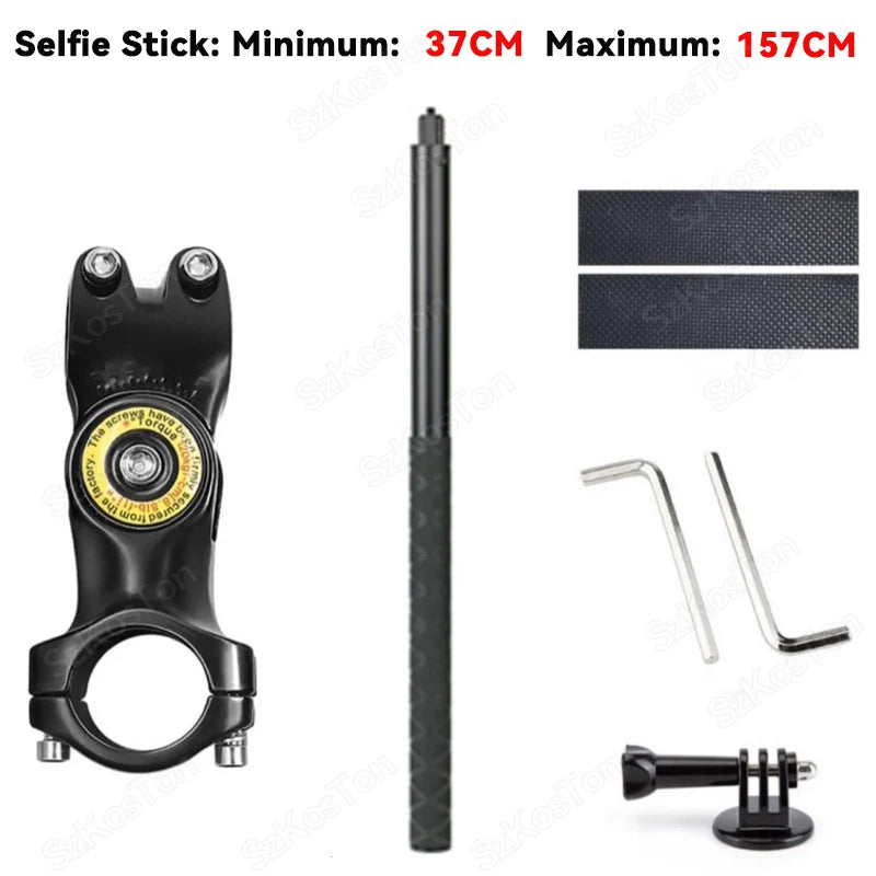 Motorcycle & Bicycle Selfie Stick Mount – Handlebar Bracket for Insta360 X5/X4/X3 & GoPro Hero 13-8