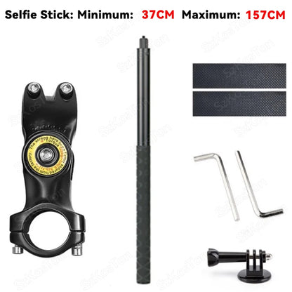 Motorcycle & Bicycle Selfie Stick Monopod – Handlebar Mount Bracket for Insta360 X5/X3/X4, GoPro Hero 8–13, DJI Accessories