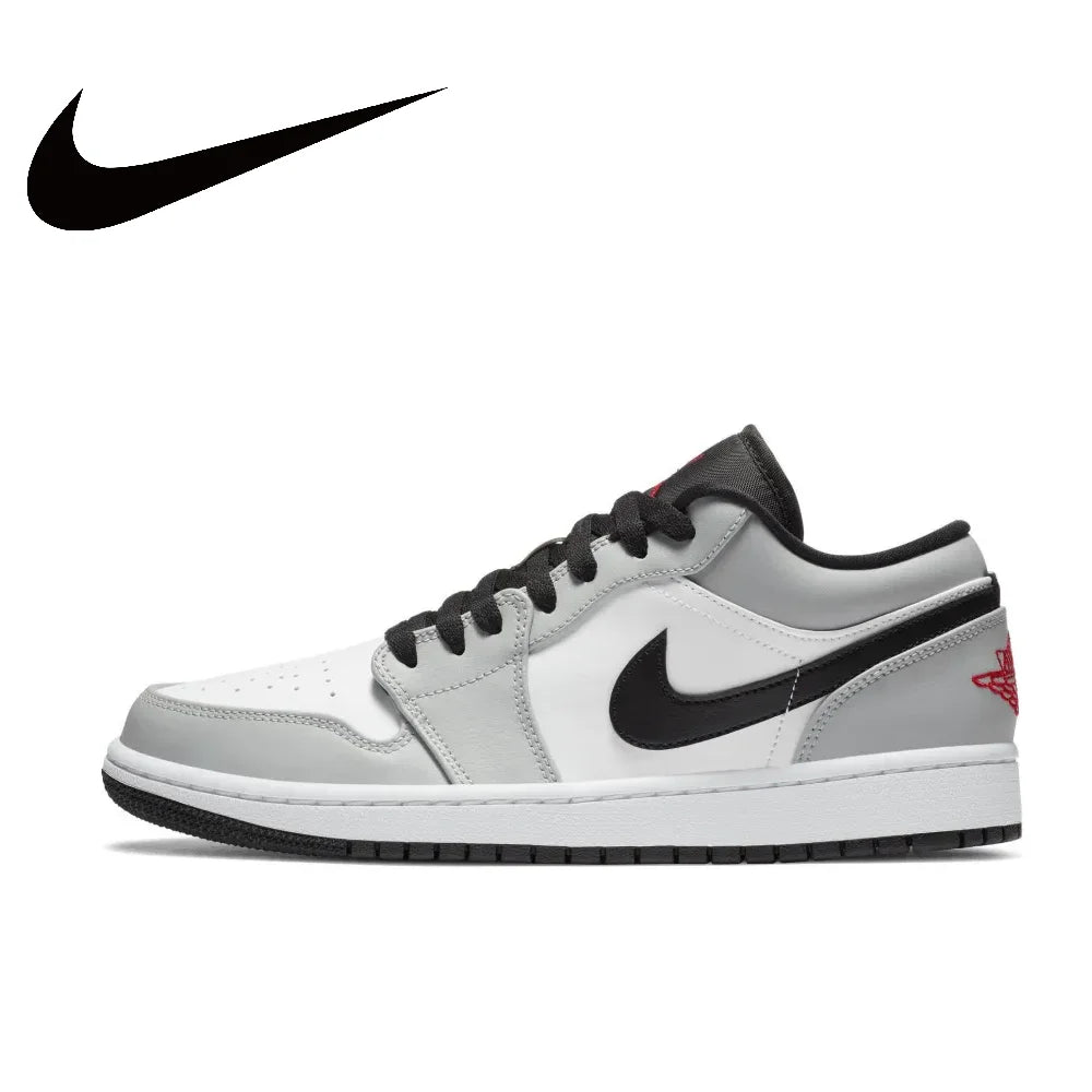 Nike Air Jordan 1 Low – Light Smoke Grey Retro Basketball Shoes | Men's Wear-Resistant, Anti-Slip Sneakers