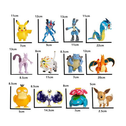 New Pokémon Action Figures – Pikachu, Charizard & Greninja Pocket Monster Poké Ball Deformation Toys for Kids Birthday Gifts