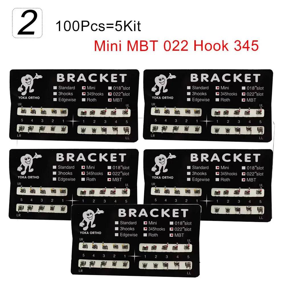 PIORPOY 20PCS Orthodontic Brackets - Mini Roth/MBT 022 Dental Braces Hooks & Treatment Materials