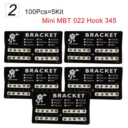 PIORPOY 20PCS Orthodontic Brackets - Mini Roth/MBT 022 Dental Braces Hooks & Treatment Materials