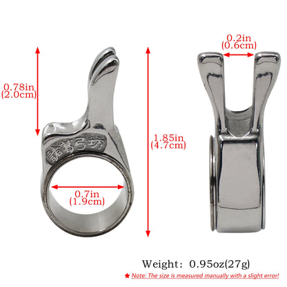 Stainless Steel Slingshot Finger Ring - Bearing Design Dart Release Shooting Accessory