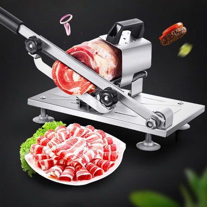 304 Stainless Steel Manual Food Slicer — Frozen Meat, Beef & Mutton Roll Cutter for BBQ & Hot Pot Cooking