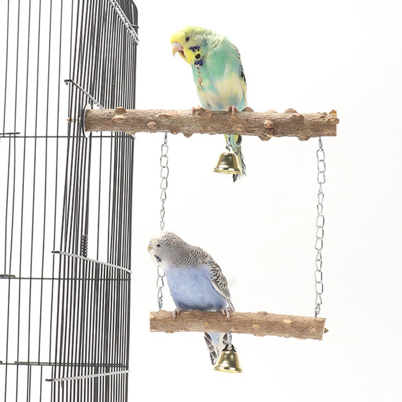 Pepper Wood Parrot Stand Pole - Double Layer Bird Toy for Claw and Beak Grinding - Bird Cage Accessories