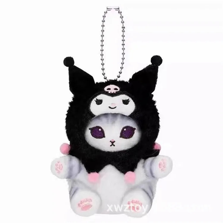 Kawaii Keychain Pendant – Cartoon Mofusand Shark Cat Cross-Dressing Doll, Backpack Decor & Toy