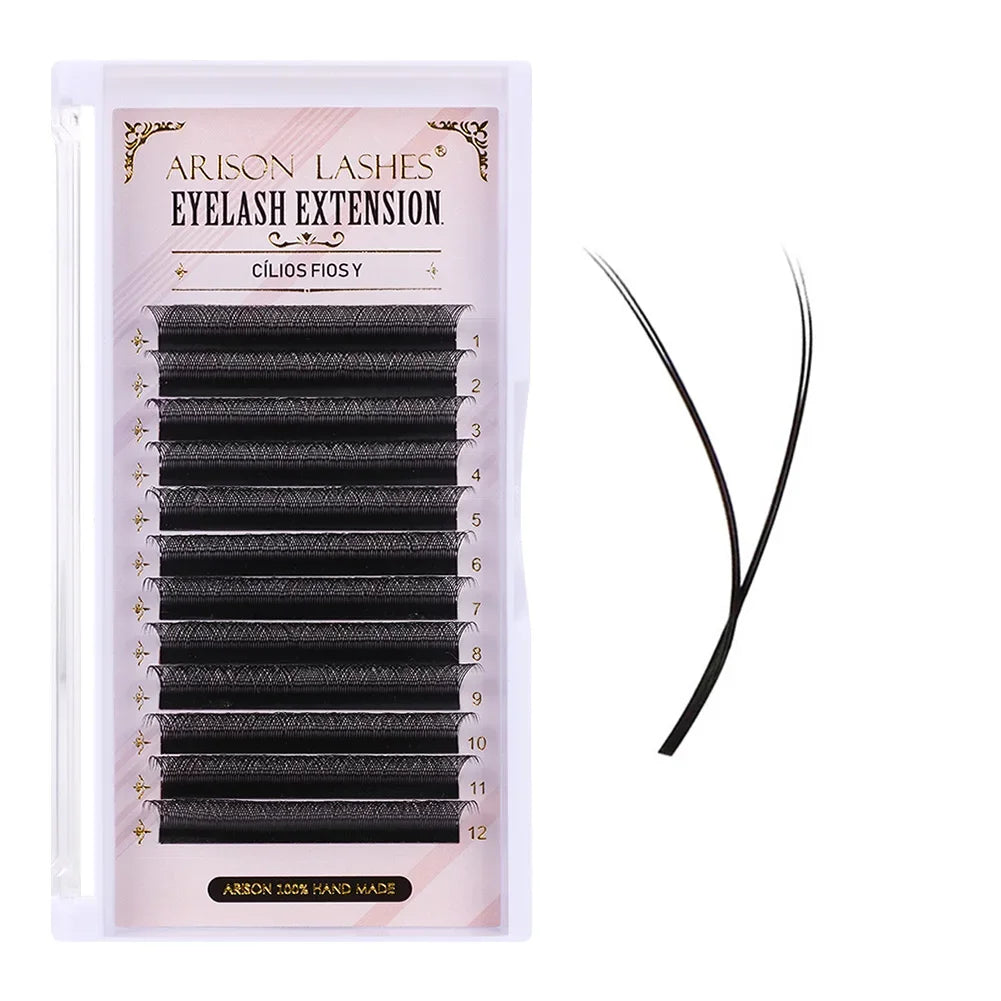 ARISON Plus 2-in-1 Magnetic Eyelashes – YY/3D/4D/5D Premade W-Shape Volume Fans for Full Lash Extensions