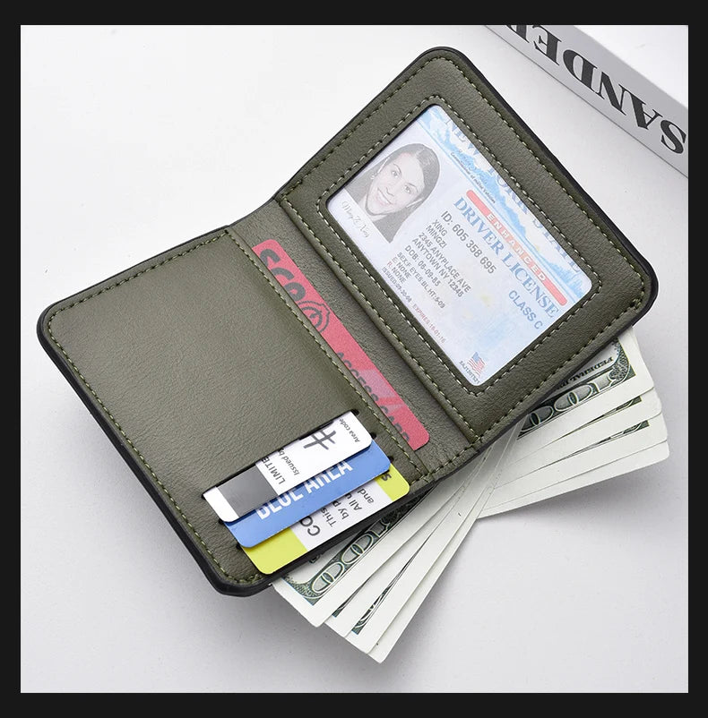 Ultra-Thin Mini PU Leather Credit Card Wallet – High-Quality Vertical Men’s Wallet Holder