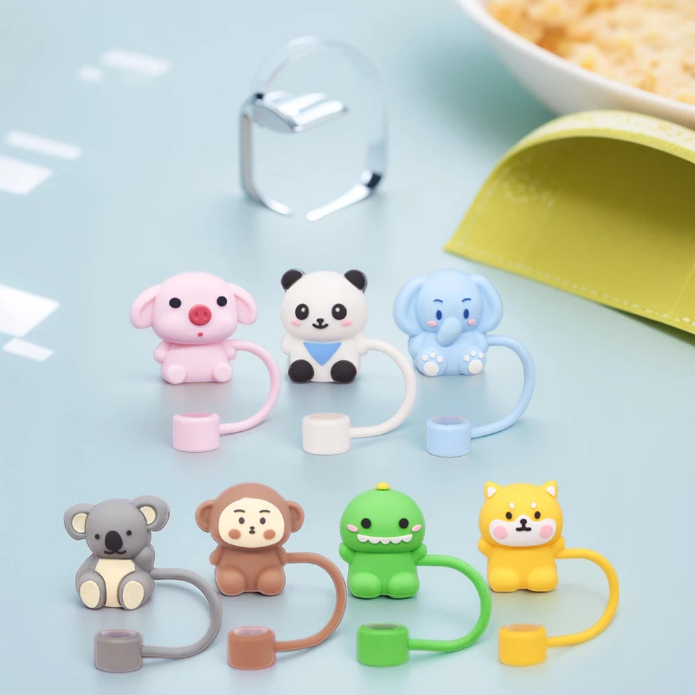 10mm Silicone Straw Covers – Animal Toppers & Spill Stoppers for Stanley 30/40oz Tumbler Accessory