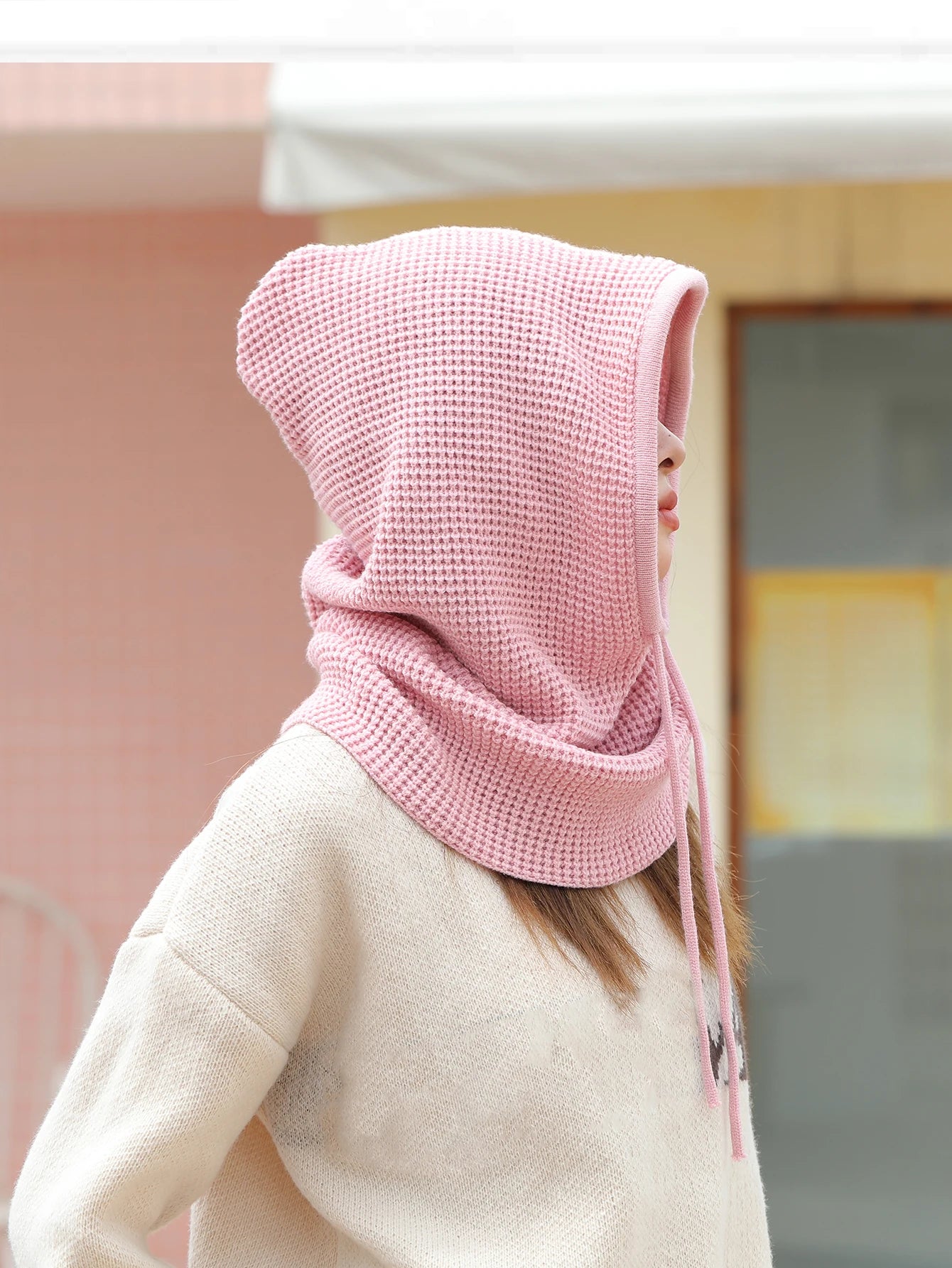 Women’s Winter Beanie Hat with Knit Balaclava – Neck Warmer & Ski Snow Scarf