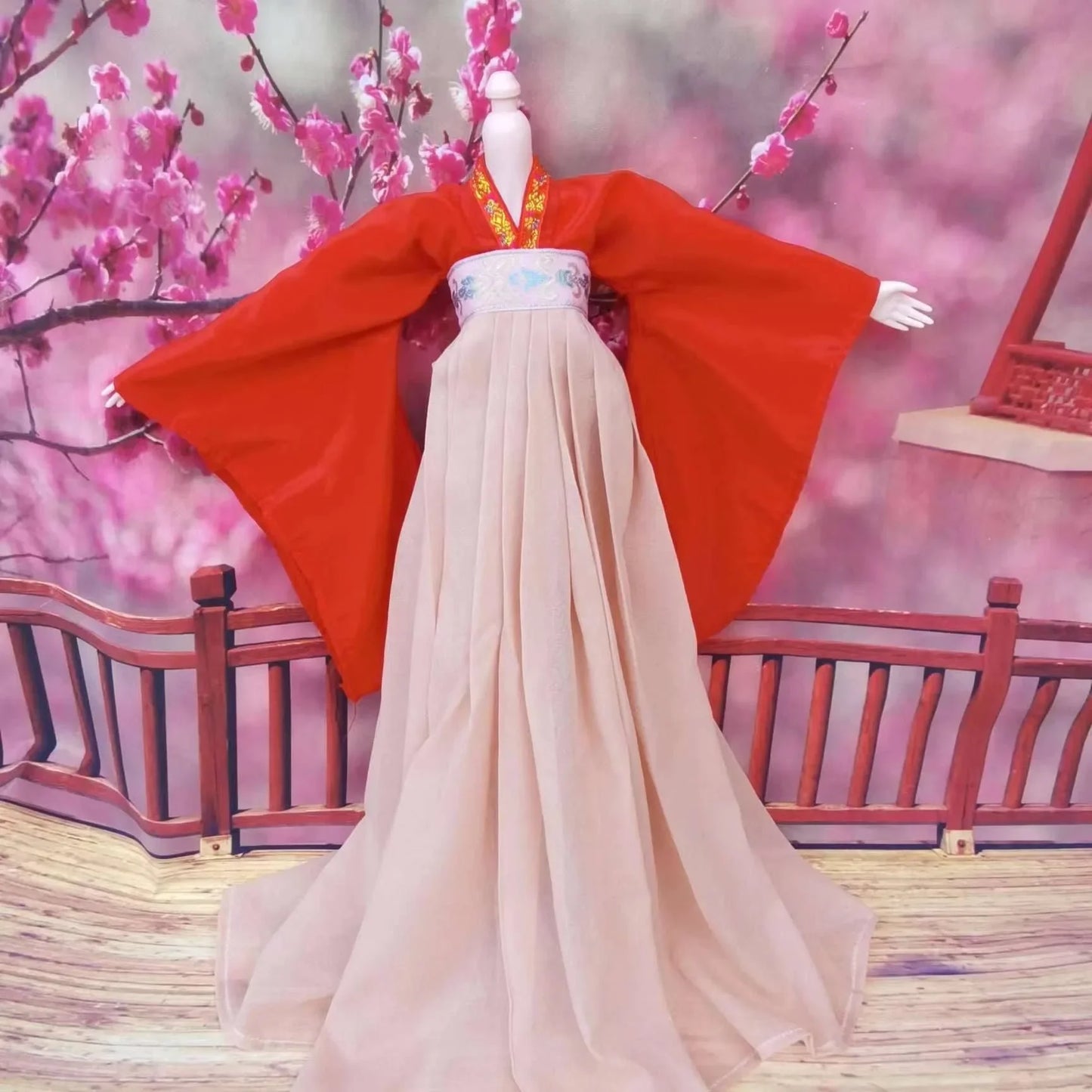 1/3 BJD Doll Hanfu Outfit – Ancient Style Long Skirt Fairy Dress for 60cm Princess Dolls, Accessories Only (No Doll)