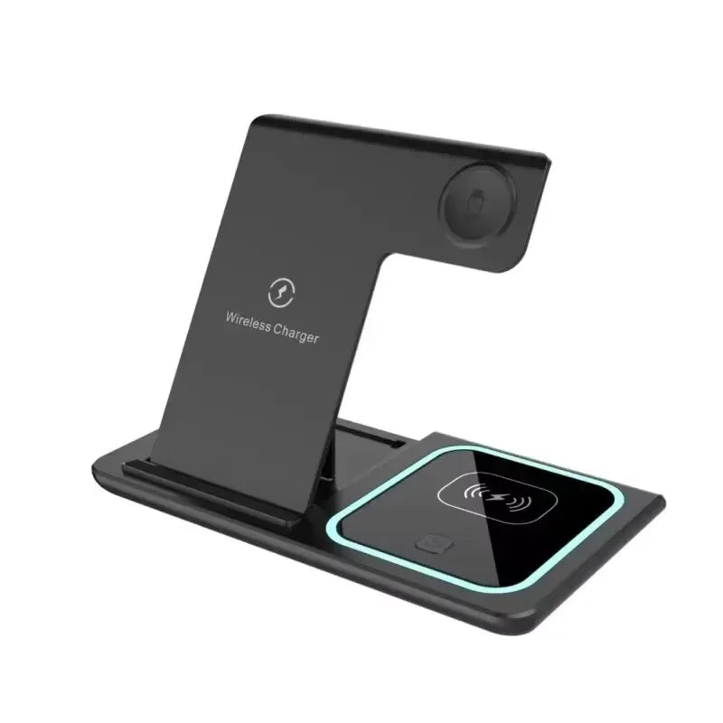 200W 3-in-1 Wireless Charging Stand – Foldable Fast Charging Dock for iPhone 16-8, Apple Watch & AirPods