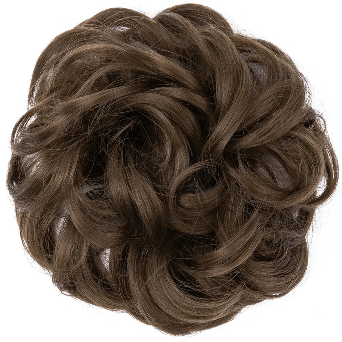 Synthetic Messy Hairpiece Chignon Scrunchie – Blonde & Brown Donut Bun for Women, Elastic Daily Use Hair Extension H9