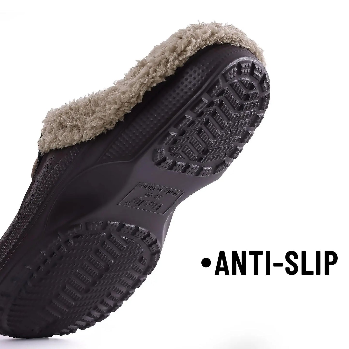 Asgard Winter Fur Furry Slippers for Men - Waterproof Plush Cotton | Indoor Warm Cozy Non-Slip Home Shoes | Outdoor Fashion