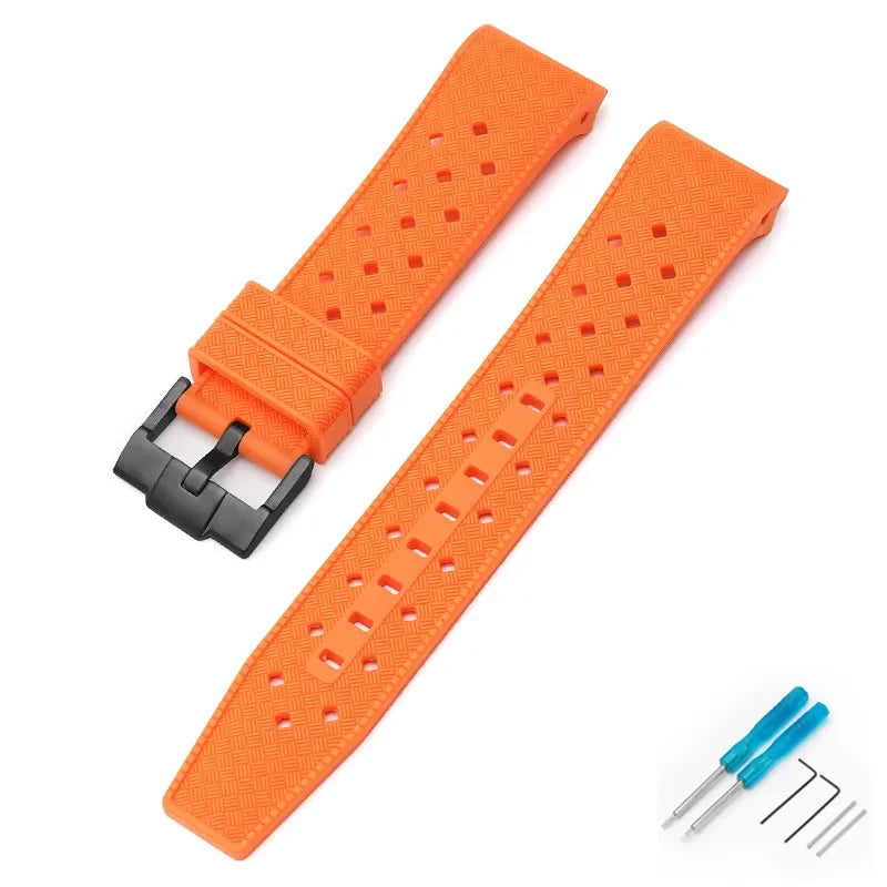 Curved End Strap for Swatch X Blancpain Fifty Fathoms – 22mm Waterproof Liquid Silicone Watch Band for Men & Women