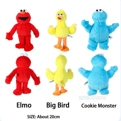 Cute Sesame Street Plush Toys - Elmo, Cookie Monster, Big Bird & Kermit Stuffed Dolls