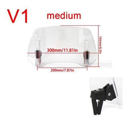Universal Motorcycle Windshield Extension – Adjustable Clamp-On Wind Deflector Spoiler for BMW, Kawasaki, Yamaha, Honda & Suzuki Bikes