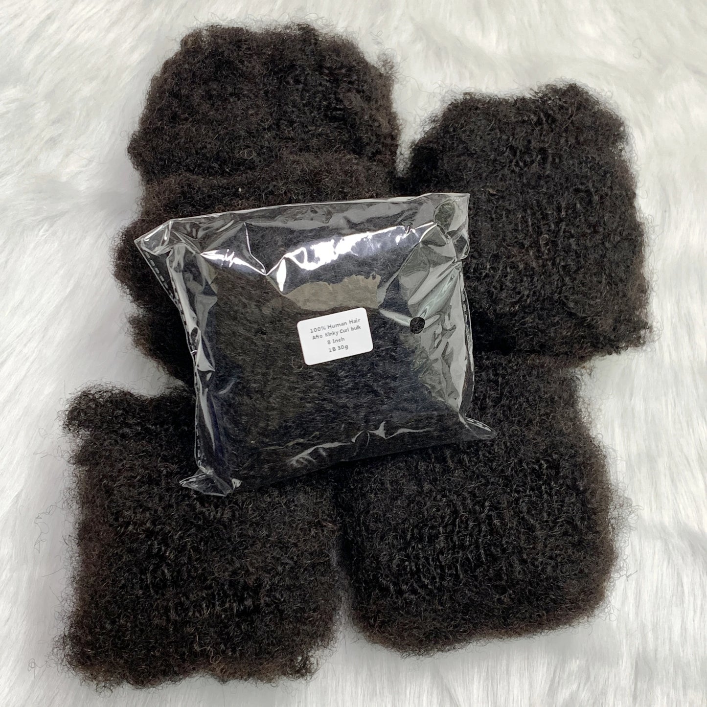 1Pc 30g Brazilian Afro Kinky Curly Remy Human Hair Bulk — No Weft Braiding Extensions for Locs & Braids