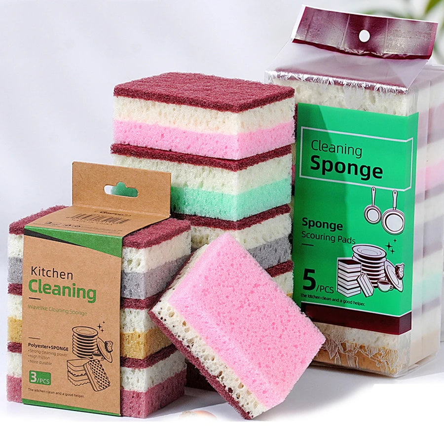 High-Density Kitchen Cleaning Sponge Cloth - Non-Greasy Dishwashing & Pot Scrubbing Cleaning Cloth