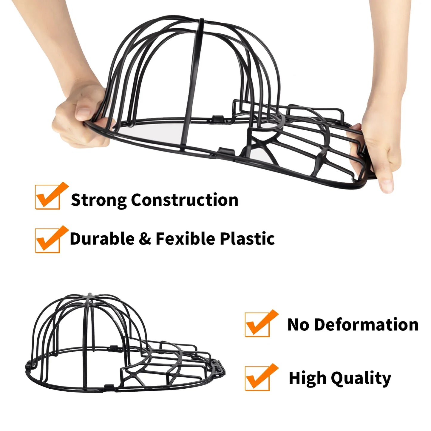 Versatile Dual-Layer Baseball Cap Washer - Ideal for Adult & Kid's Hats, Sturdy Washing Frame Cage, Efficient Hat Cleaner and Shape Protector