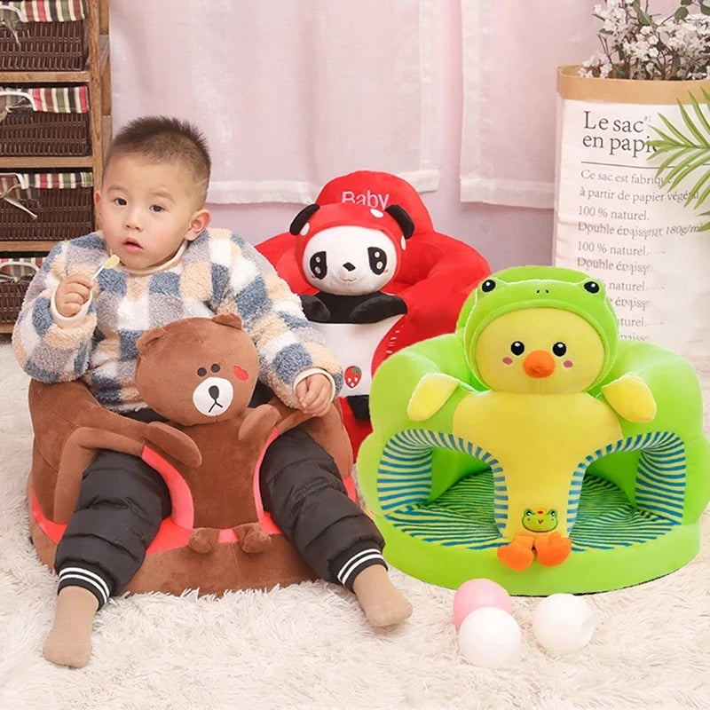 Cute Baby Sofa Support Seat Cover - Plush Toddler Learning Chair for Sitting, Feeding & Comfortable Baby Nest Cushion