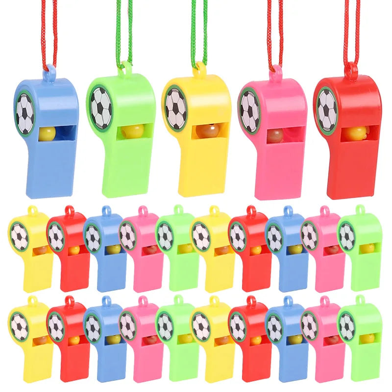 24PCS Colorful Soccer Whistles for Kids – Football Party Favors, Goody Bag & Pinata Fillers, Fun Gifts for Boys & Girls