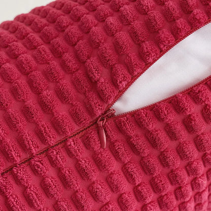 Christmas Red Corduroy Throw Pillow Covers – Soft Decorative Lumbar Cushion Cases for Holiday Home Decor