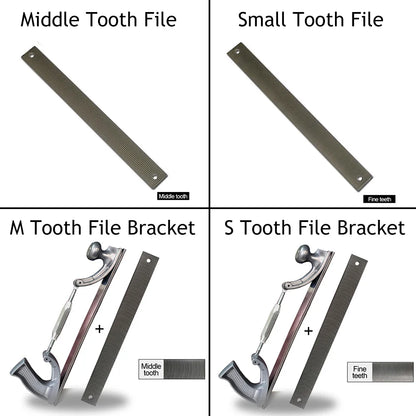 Adjustable Frame Car Body Polisher: 14" S/M Size Milled Tooth Files for Metal Panel Polishing - Dent Repair Kit