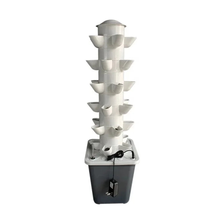 Hydroponic Growing System – Mini Indoor/Outdoor Herb Vertical Garden Tower, 6 Tiers, 30 Holes for Vegetables
