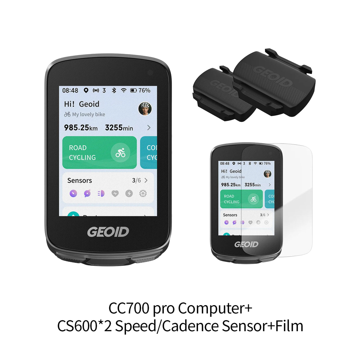 GEOID CC700/PRO Bike Computer - Wireless Color Screen Cycling Speedometer with ANT+, WiFi, IPX7 Waterproof & Odometer