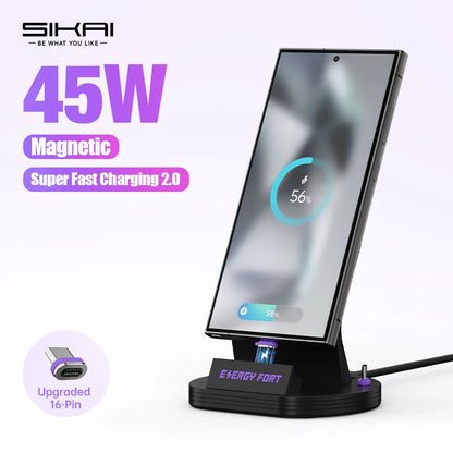 Samsung Galaxy Type-C Magnetic Charging Dock - Compatible with A15, A16, A55, A57, Xiaomi Redmi, iPhone & Google Devices