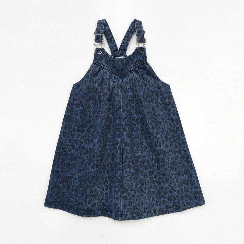 AW26 Denim Leopard Kids Clothing Collection - Boys Girls Dress Skirt Shirt Vest and Overalls Fashion Set