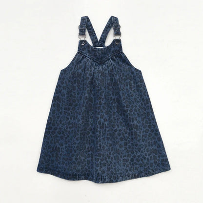 AW26 Denim Leopard Kids Clothing Collection - Boys Girls Dress Skirt Shirt Vest and Overalls Fashion Set