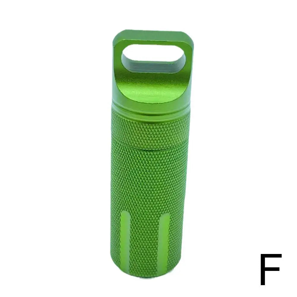 Aluminum Alloy Airtight Pill Container — Portable Waterproof EDC Single-Chamber Capsule Holder & Medicine Case