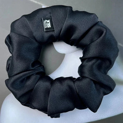 100% Mulberry Silk Hair Scrunchies – 19 Momme Elastic Hair Ties for Women & Girls, Large Soft Ponytail Holders Luxury Hair Accessories