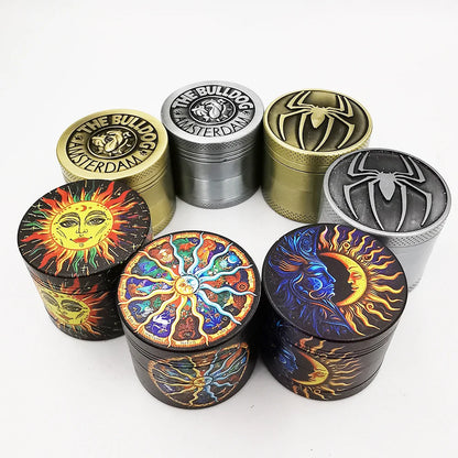 4 Layer Metal Herbal Grinder – Amsterdam Manual Hand Grinders, Spice and Pepper Mill Cutter, Kitchen Accessories, Gift for Men