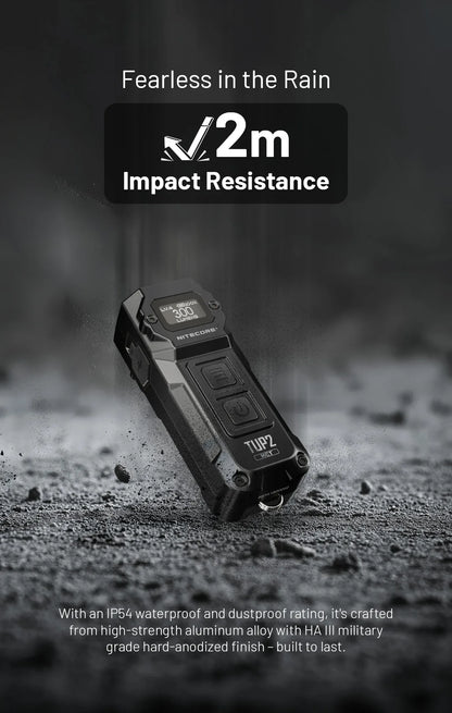 NITECORE TUP2 Mini EDC Keychain Flashlight – USB-C Rechargeable 1200 Lumen for Camping